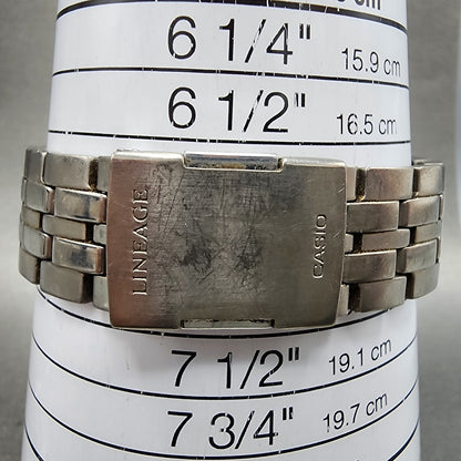 Casio Lineage Watch Men 41mm White Dial Titanium Analog Digital Solar Runs9