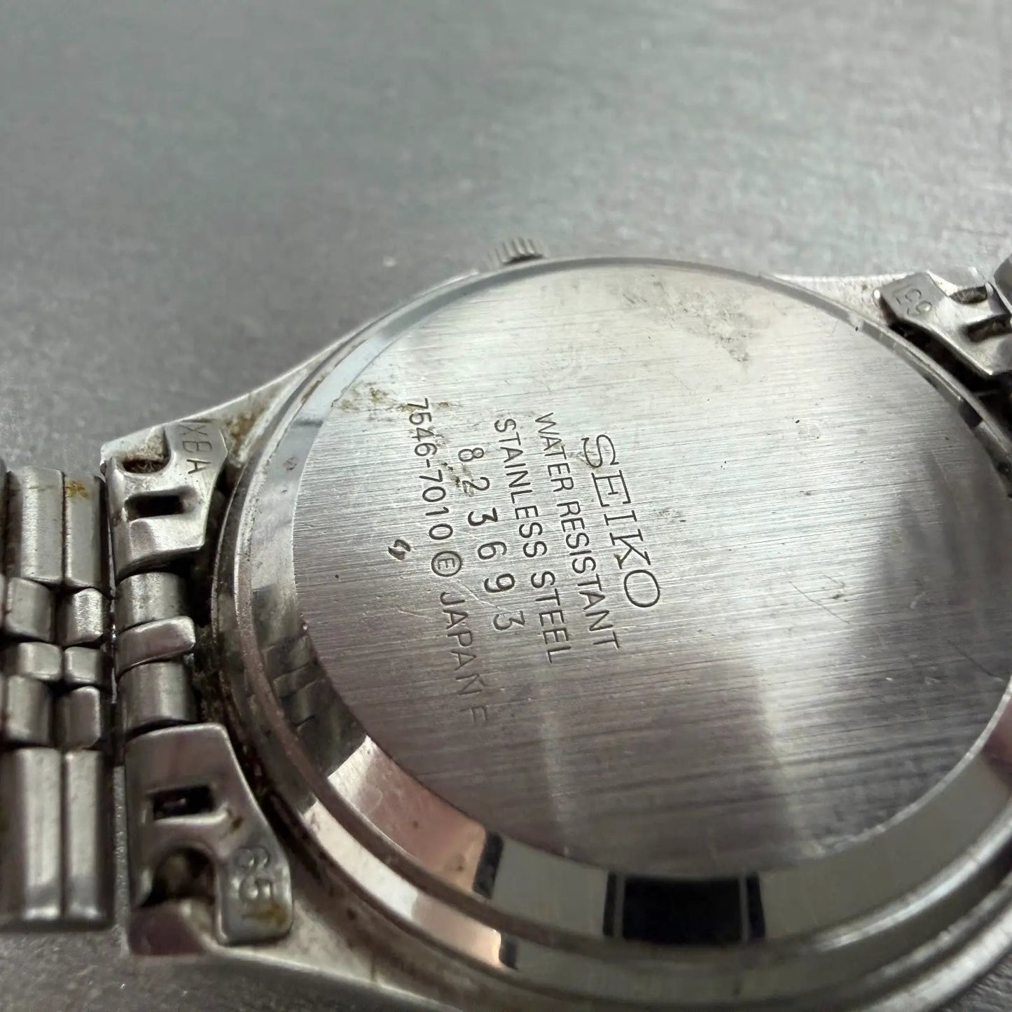 Seiko Type II Watch Men 37mm White Dial Silver Tone Daydate 7546-7010 New Batt9