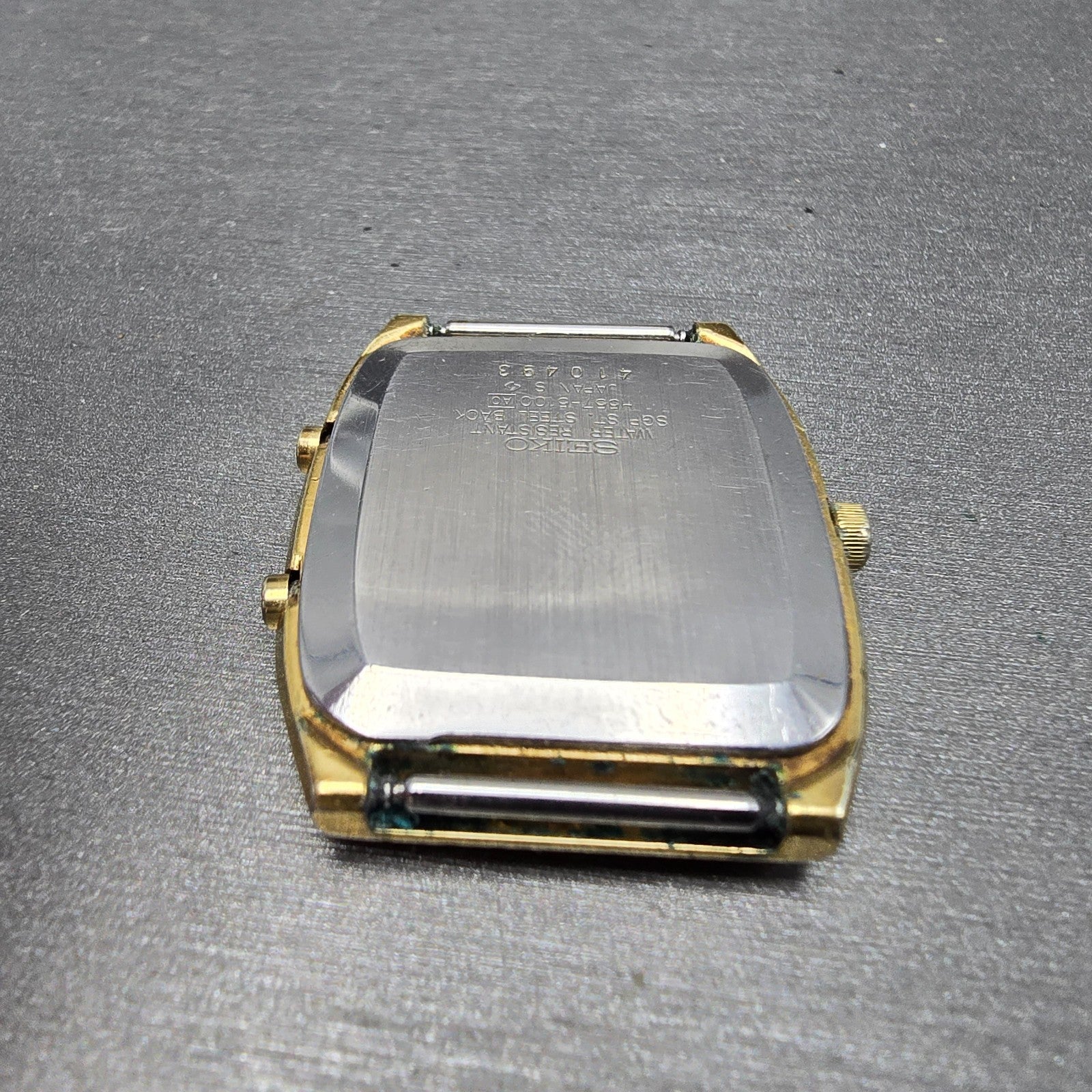 Seiko Analog Digital Watch Men 31mm Champagne Dial Gold Tone H557-5100 PARTS10