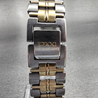 Seiko Dolce Watch Men 33mm Champagne Dial Two Tone Round 5E31-6D40 New Battery7