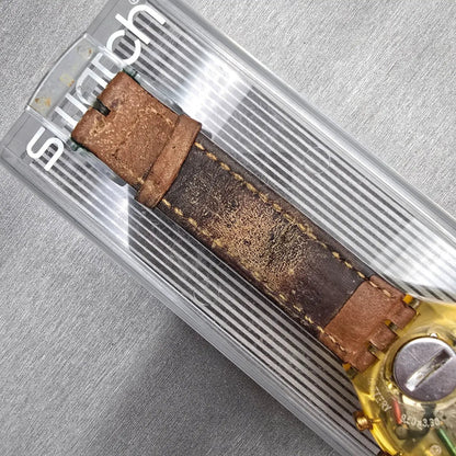Swatch Chrono Honeytree Watch Men 37mm White Dial Yellow Case SCN107 New Battery8