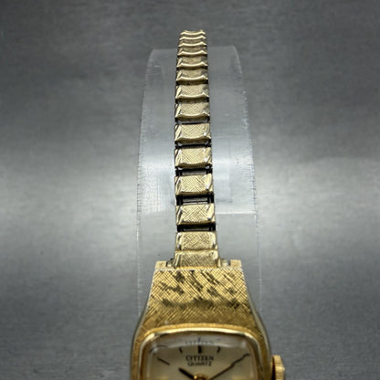 Citizen CQ Watch Women 16mm Champagne Dial Gold Tone 3220891422 New Battery4