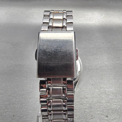 Seiko Watch Men 35mm Blue Dial Silver Tone Round 7C17-8000 Braille New Batt VTG7
