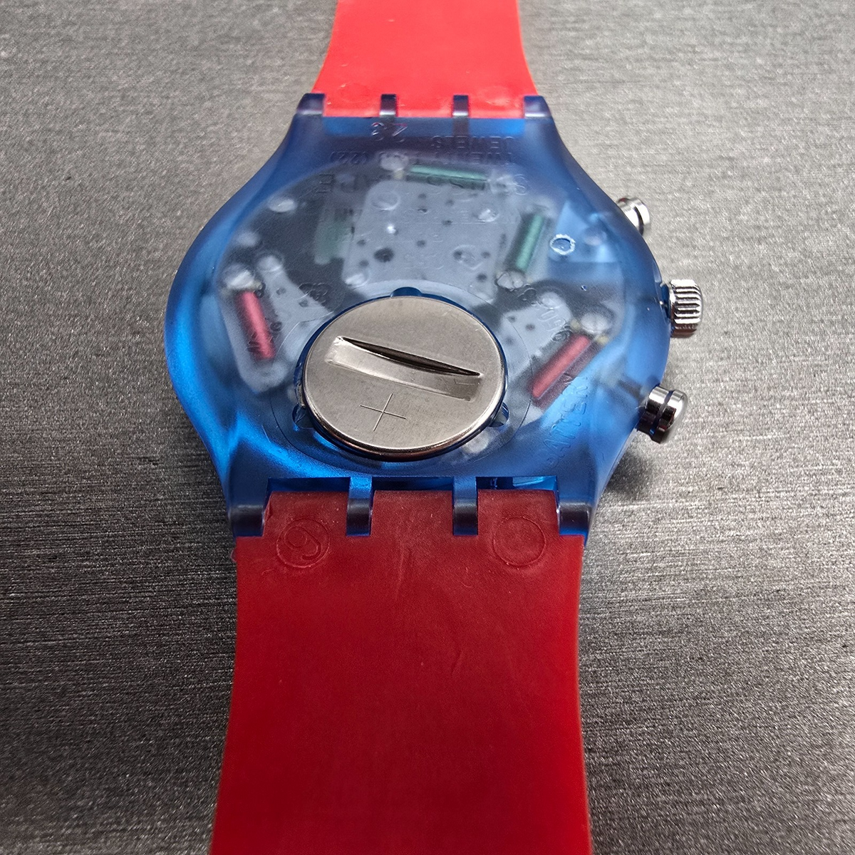 Swatch Chrono JFK Watch Men 37mm White Dial Blue Case SCN103 New Battery NOS14