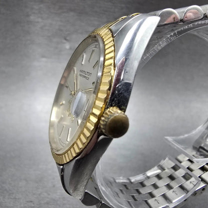 Hamilton Masterpiece President Watch Men 36mm Silver Dial Two Tone Date Round2