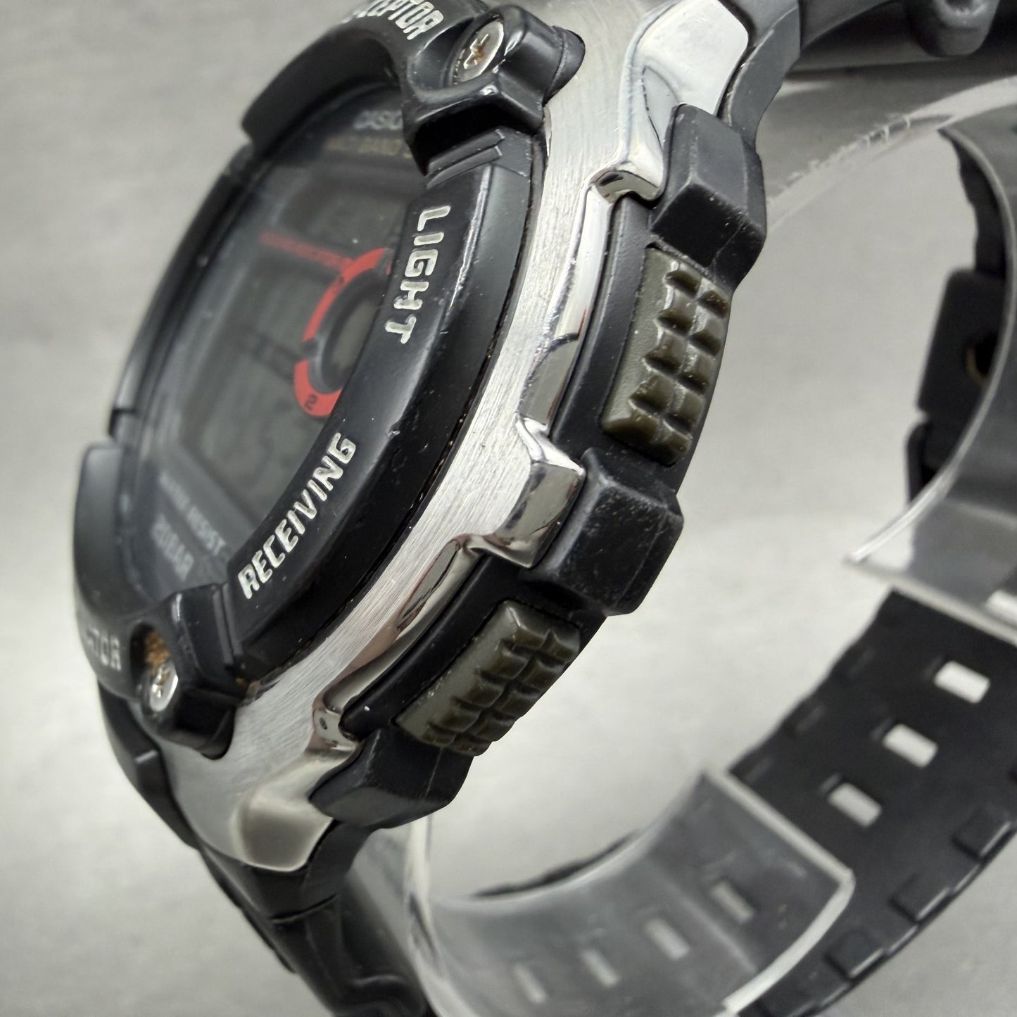 Casio Waveceptor Watch Men 48mm Digital Black Silver Alarm Chrono WVM200 NewBat2