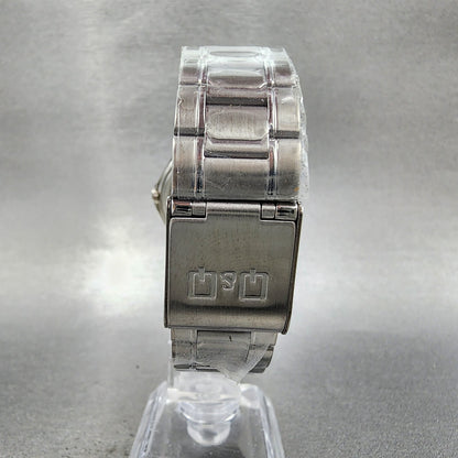 Citizen Q&Q Watch Men 34mm White Dial Silver Tone Vu76-204 New Battery