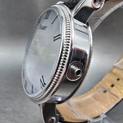 Stuare Skeleton Watch Men 42mm Silver Black Manual Wind 19891 Round PARTS3