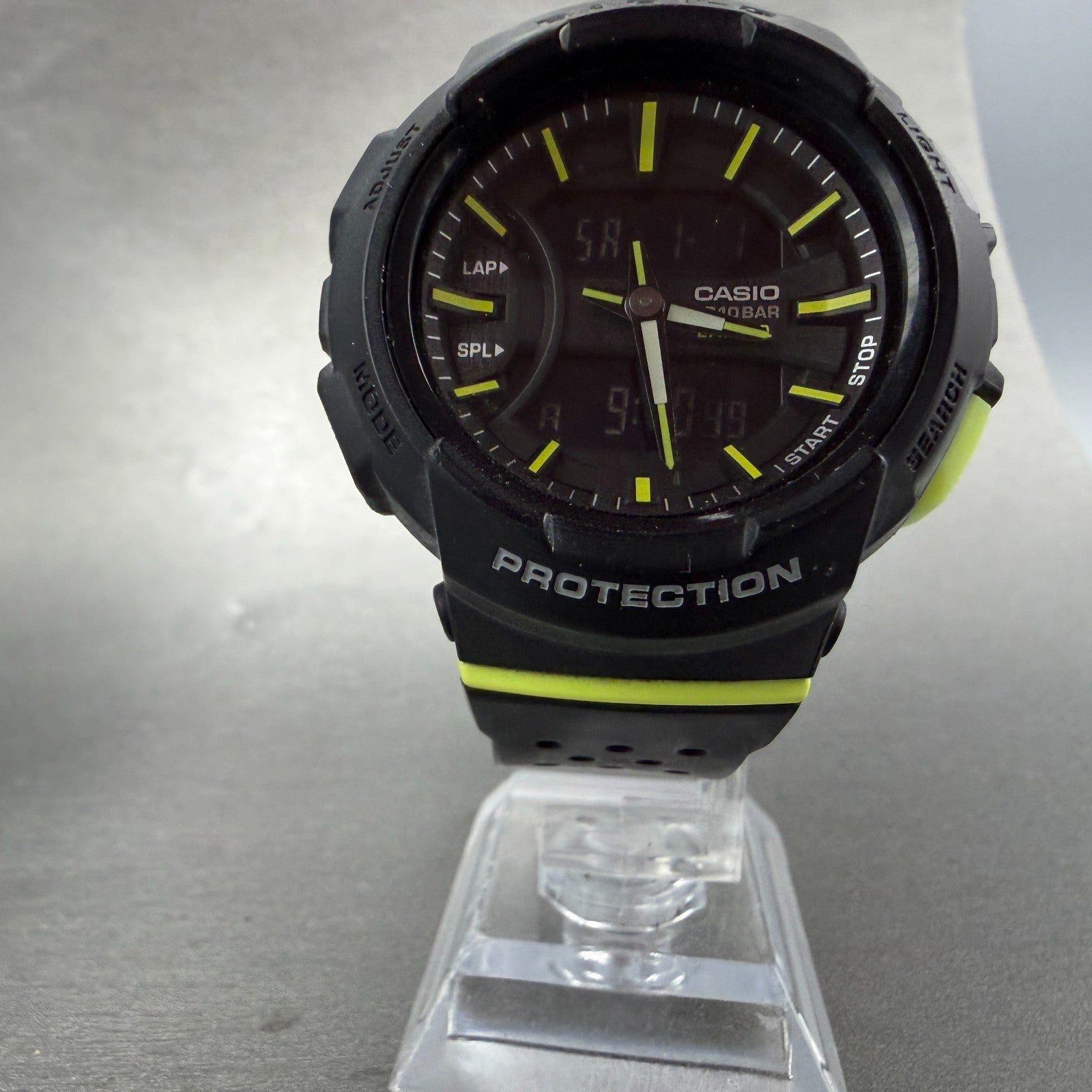 Casio Baby-G BGA-240 Watch Women 43mm Analog Digital Black Green Alarm New Batt5