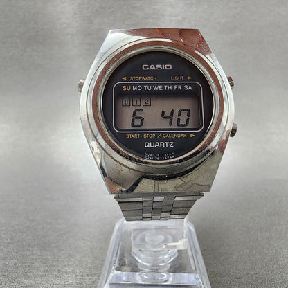 Casio 31QR12 Watch Men 35mm Digital Steel Chronograph Round New Battery5