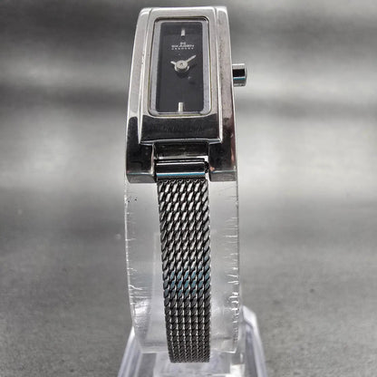 Skagen Denmark Watch Women 13mm Black Dial Silver Tone Rectangle 214SSCB New Bat5
