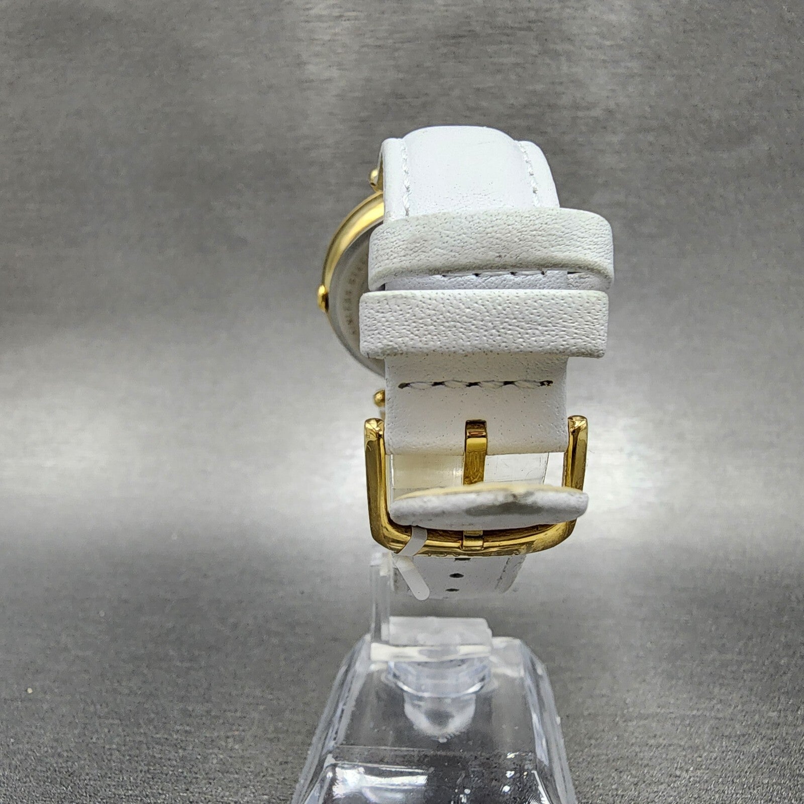 Versace Palazzo Watch Women 39mm White Dial Gold Tone Round Leather Band New Bat7