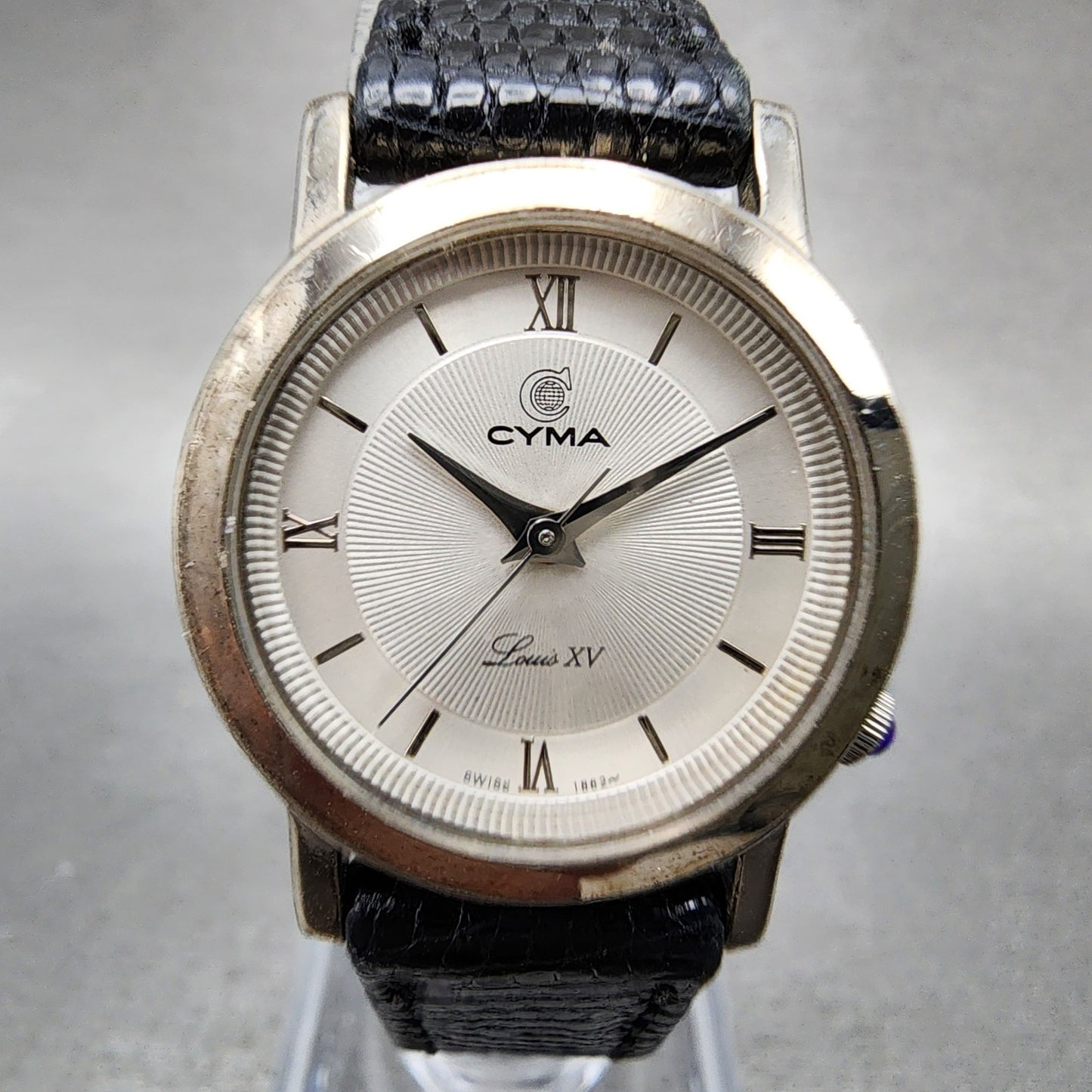 Cyma Louis XV Watch Women 24mm White Dial Silver Tone Round 726 New Battery0