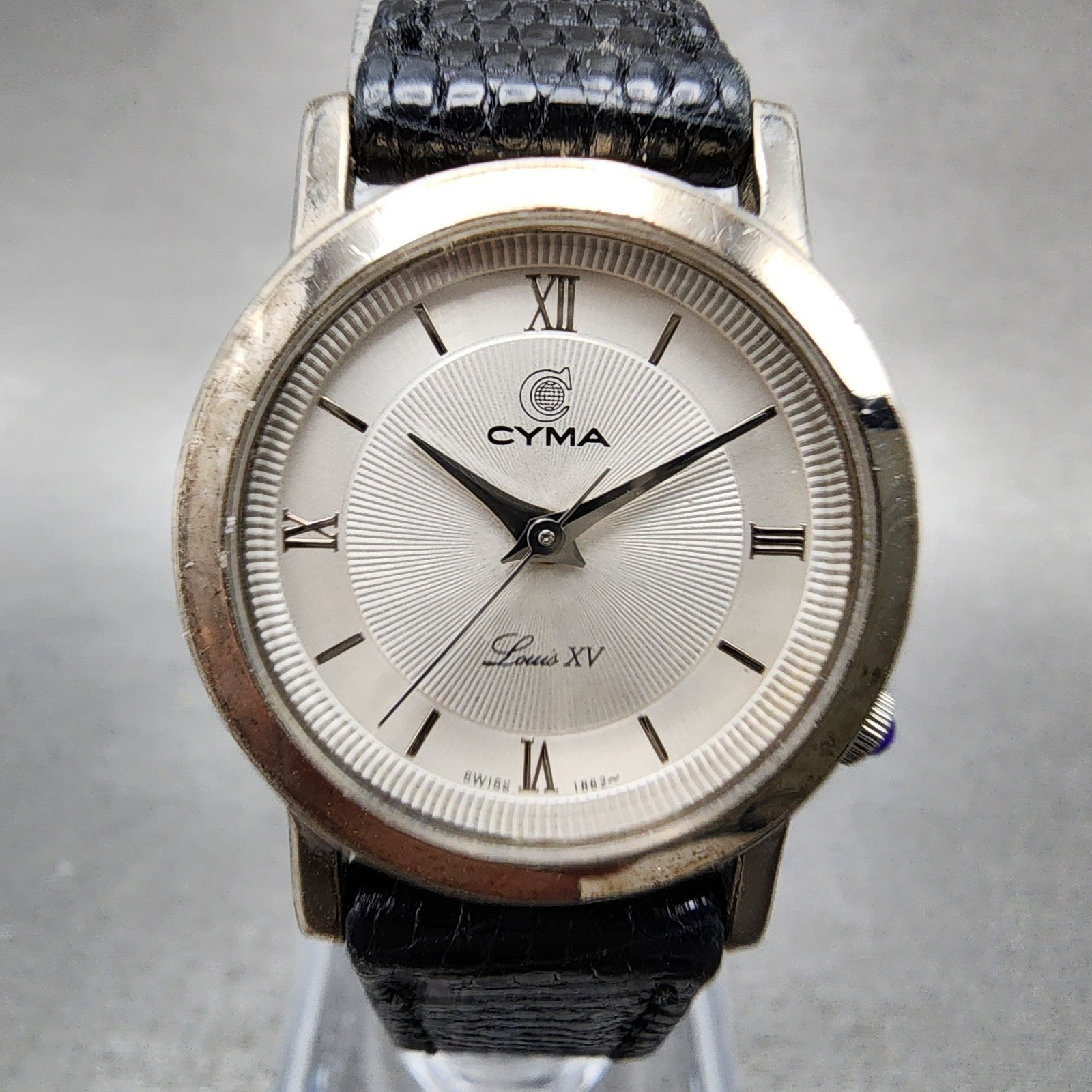 Cyma Louis XV Watch Women 24mm White Dial Silver Tone Round 726 New Battery0