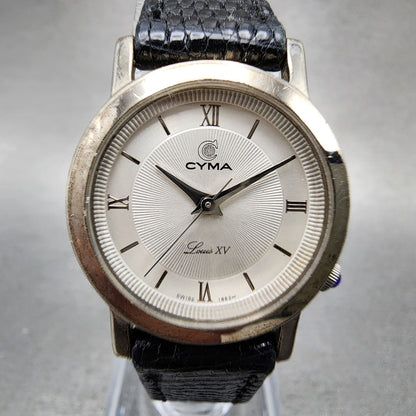Cyma Louis XV Watch Women 24mm White Dial Silver Tone Round 726 New Battery0