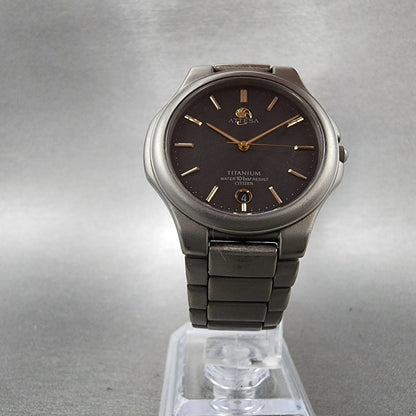 Citizen Attesa Watch Men 33mm Black Dial Titanium Tone Date 5510F51308 New Batt5
