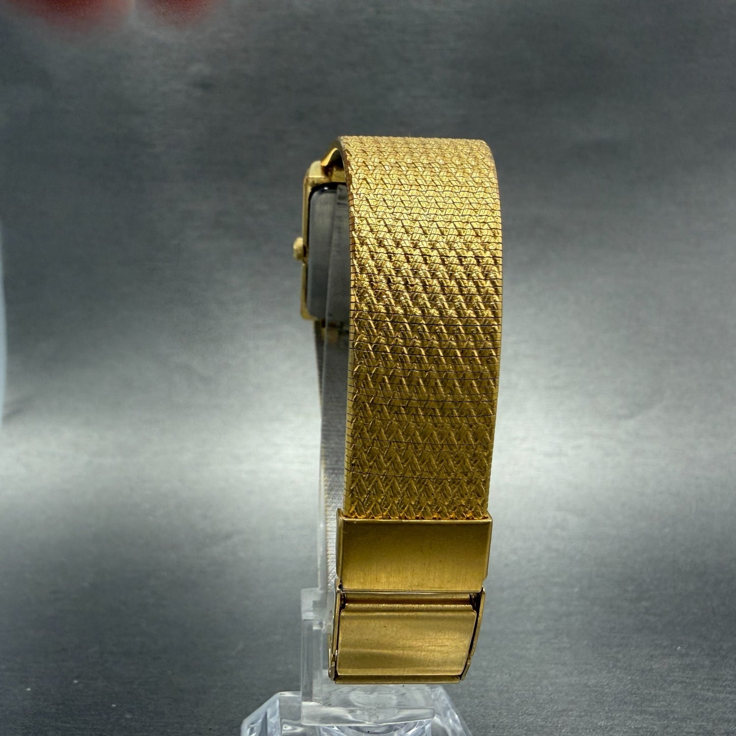 Bulova tank Watch Men 25mm Black Dial gold Tone Rectangle 92R45 New Battery7
