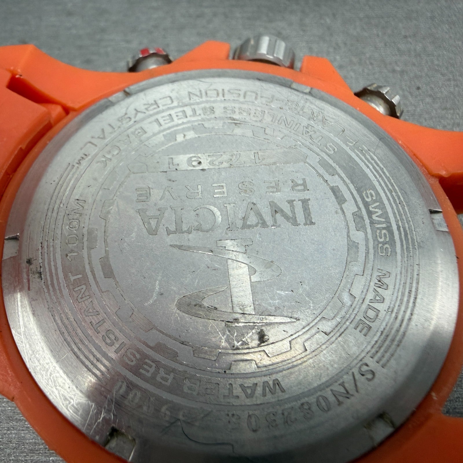 Invicta Reserve Octane Chrono Watch Men 49mm Orange Dial Orange Date 17291 Runs6
