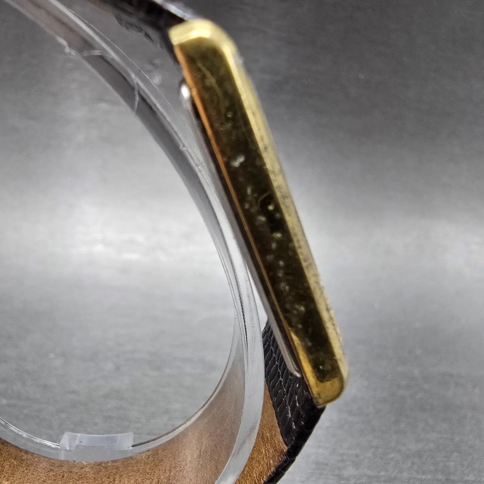Seiko Watch Men 25mm Gold Dial Gold Tone Rectangle 5Y30-5069 New Battery Vintage3