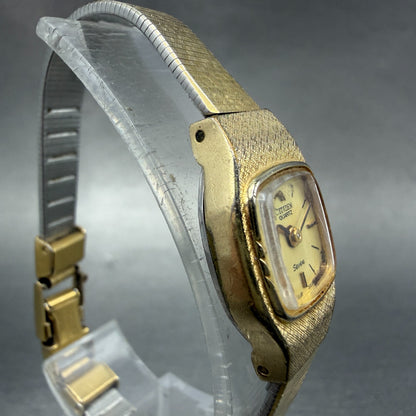 Citizen Seven Watch Women 16mm Champagne Dial Gold Tone 3220-949633 New Battery3