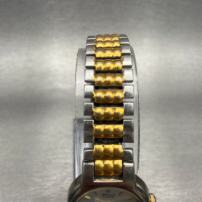 Seiko Watch Women 20mm Silver Dial Two Tone Round 1N00-1A49 Vintage New Battery4