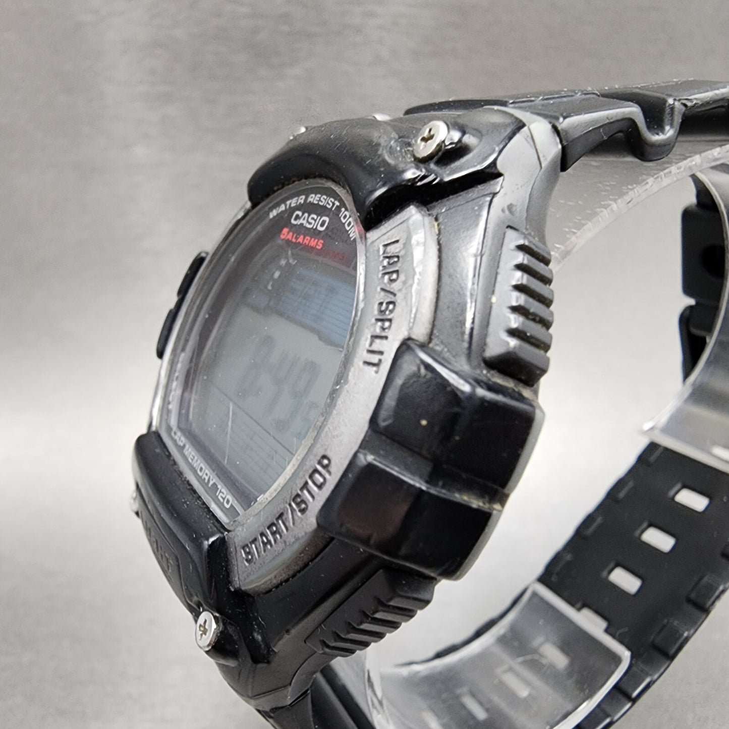 Casio WS220 Watch Men 50mm Digital Black Tone Alarm Chrono Solar PARTS3