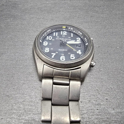 Casio Overland WTS Watch Men 39mm Gray Dial Titanium Date OVW-100TDJ  PARTS3