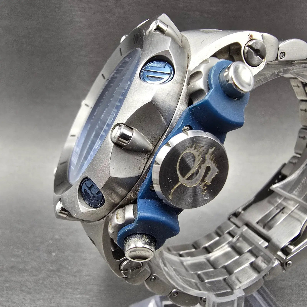 Invicta Reserve Venom Chronograph Watch Men 53mm Blue Dial Steel Daydate NewBatt2