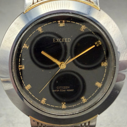 Citizen Exceed Watch Men 34mm black Dial Gray Tone Round 2730-274458 New Battery1