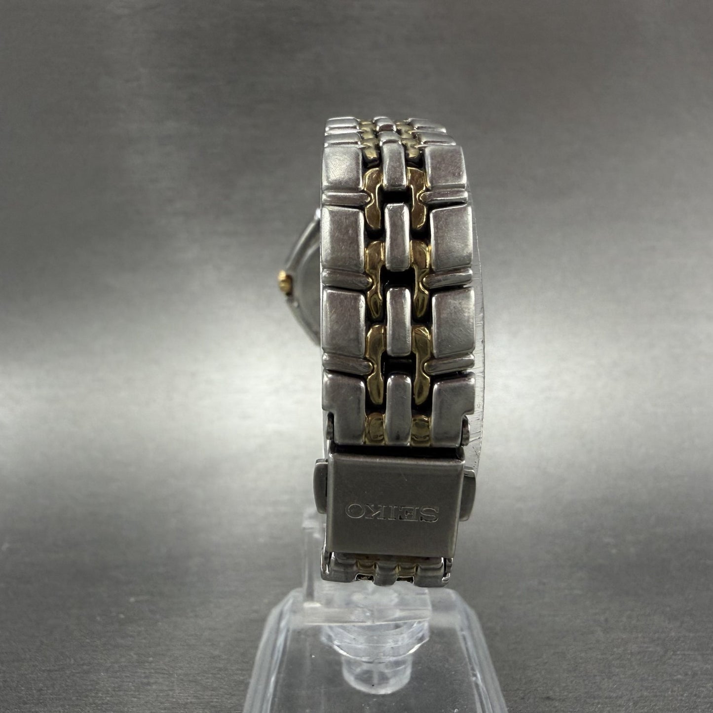 Seiko Watch Women 26mm Silver Dial Two Tone Date Round 7n82-0at0 New Battery JMO7