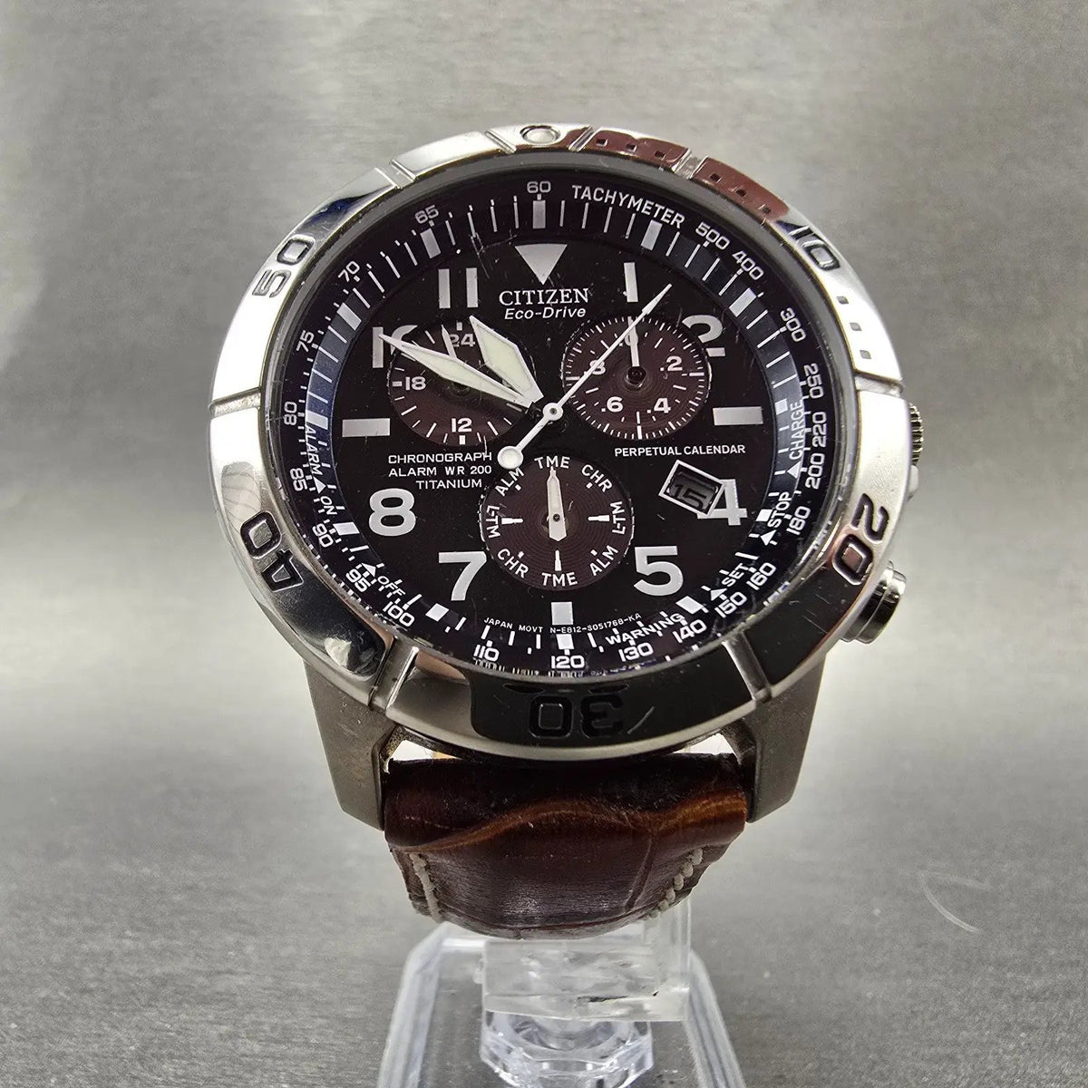 Citizen Eco-Drive Brycen Watch Men 42mm Blue Dial Titanium Chrono BL5250-02L5