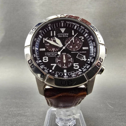 Citizen Eco-Drive Brycen Watch Men 42mm Blue Dial Titanium Chrono BL5250-02L5