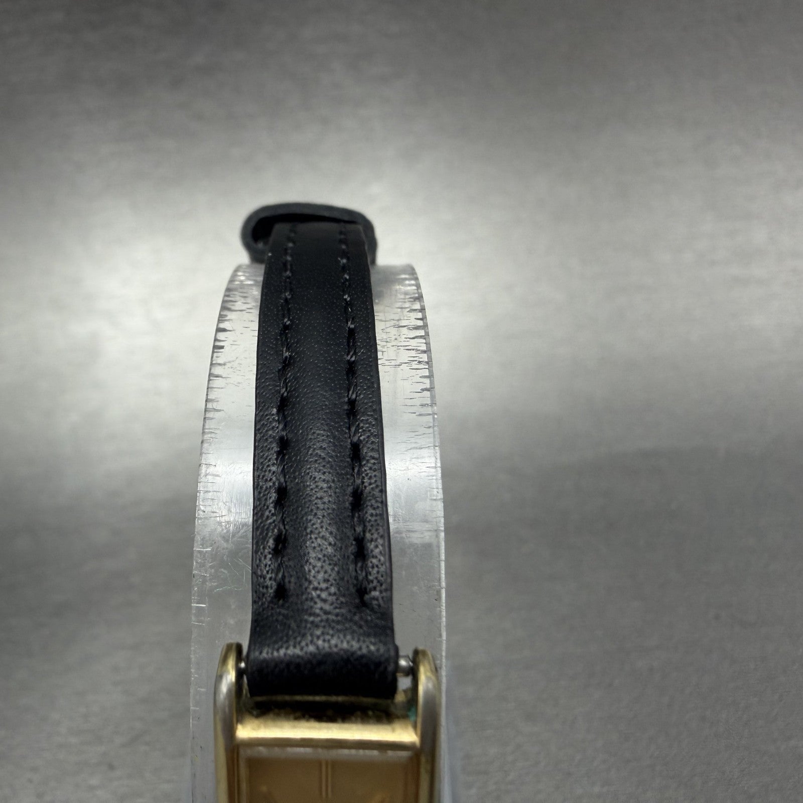 Seiko Tank Watch Women 12mm Champagne Dial Gold Tone 2E20-5239 New Battery UI84