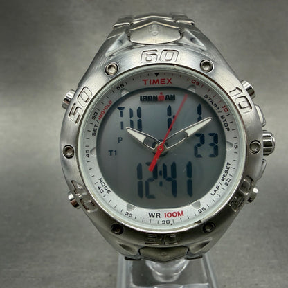 Timex Expedition Watch Men 42mm Steel Ana Digi Alarm Chrono Round T56371 NewBatt0