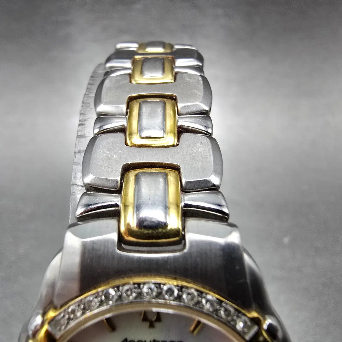 Bulova Accutron Watch Women 26mm MOP Dial Two Tone Diamonds New Batt 28R064