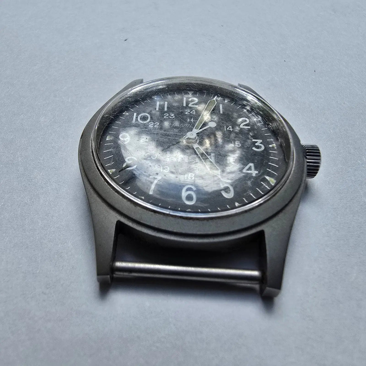 Hamilton Khaki Watch Men 33mm Black Dial Gray Tone Manual Wind 9415 PARTS3