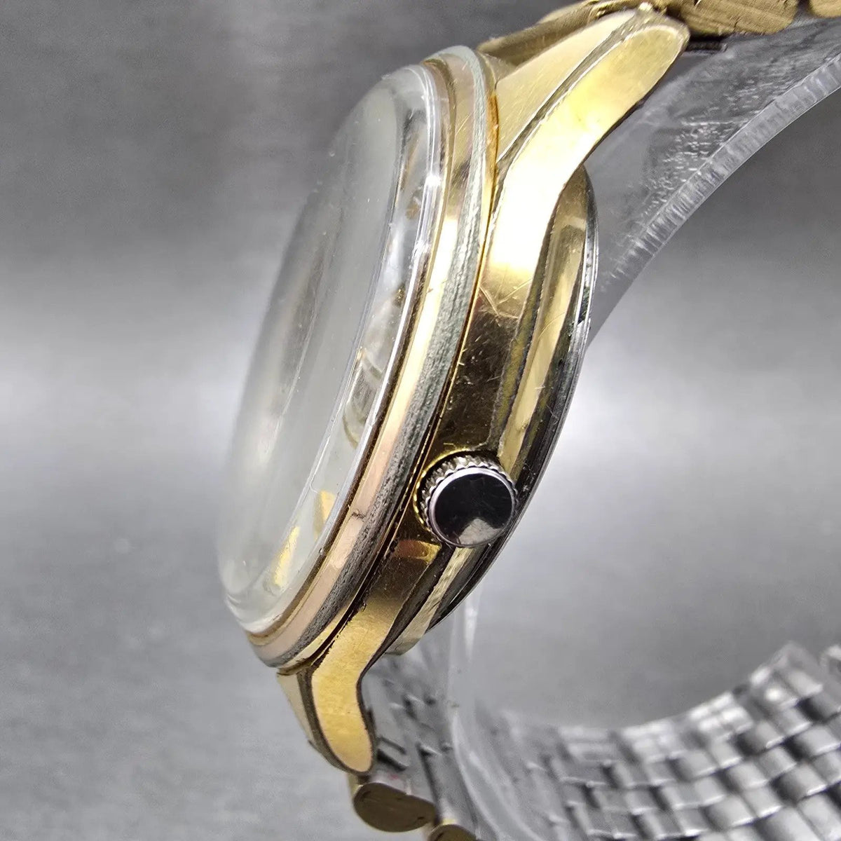 Seiko Automatic Watch Men 37mm Silver Dial Gold Tone Daydate 6619-9990 READ!!!!!2