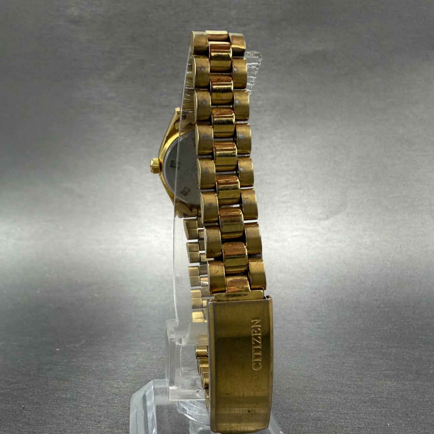 Citizen CQ Watch Women 24mm Champagne Dial Gold Tone Daydate 6000-S14323 NewBatt7