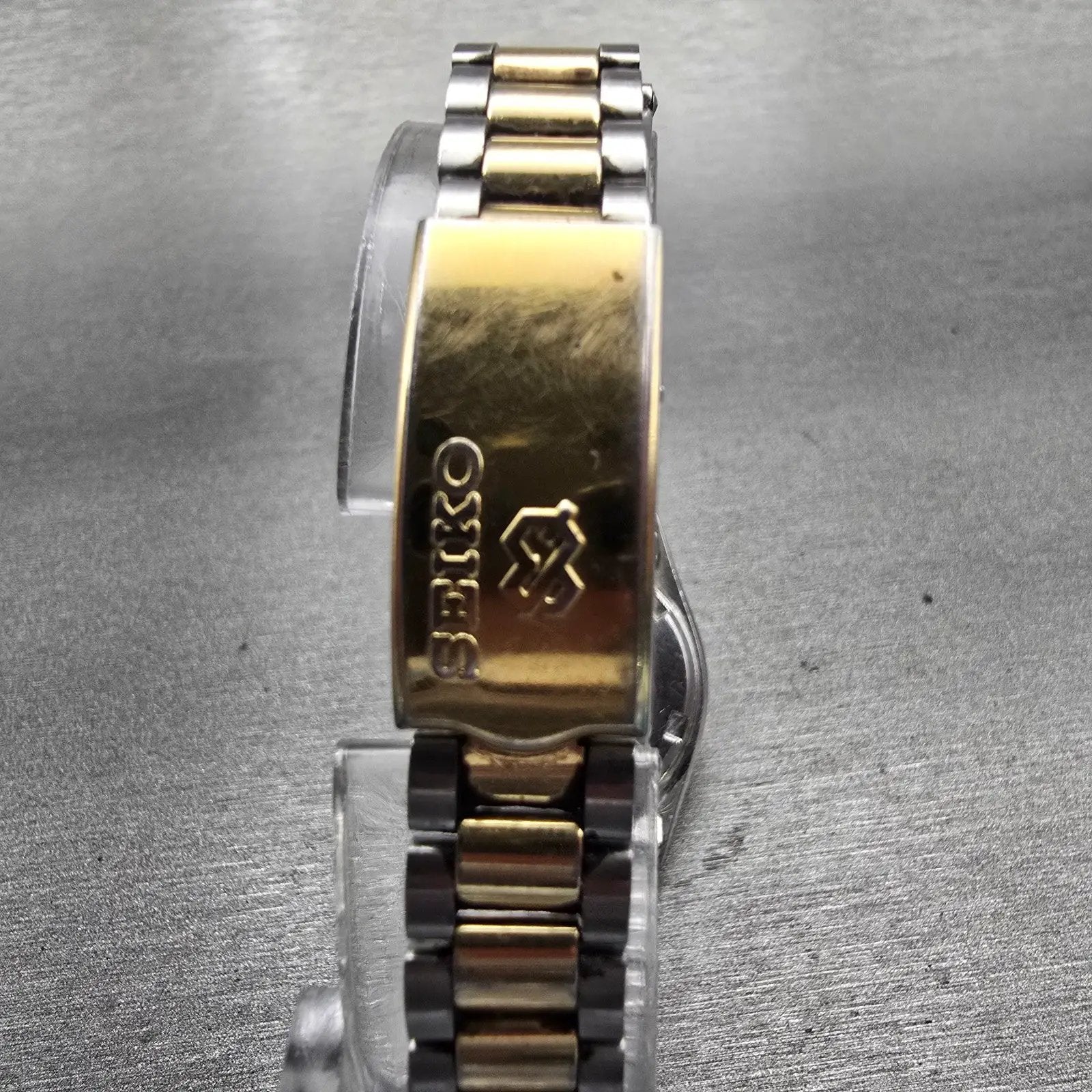 Seiko SQ Watch Women 24mm Silver Dial Two Tone Daydate Round 5823-0059 New Batt7