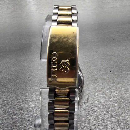 Seiko SQ Watch Women 24mm Silver Dial Two Tone Daydate Round 5823-0059 New Batt7