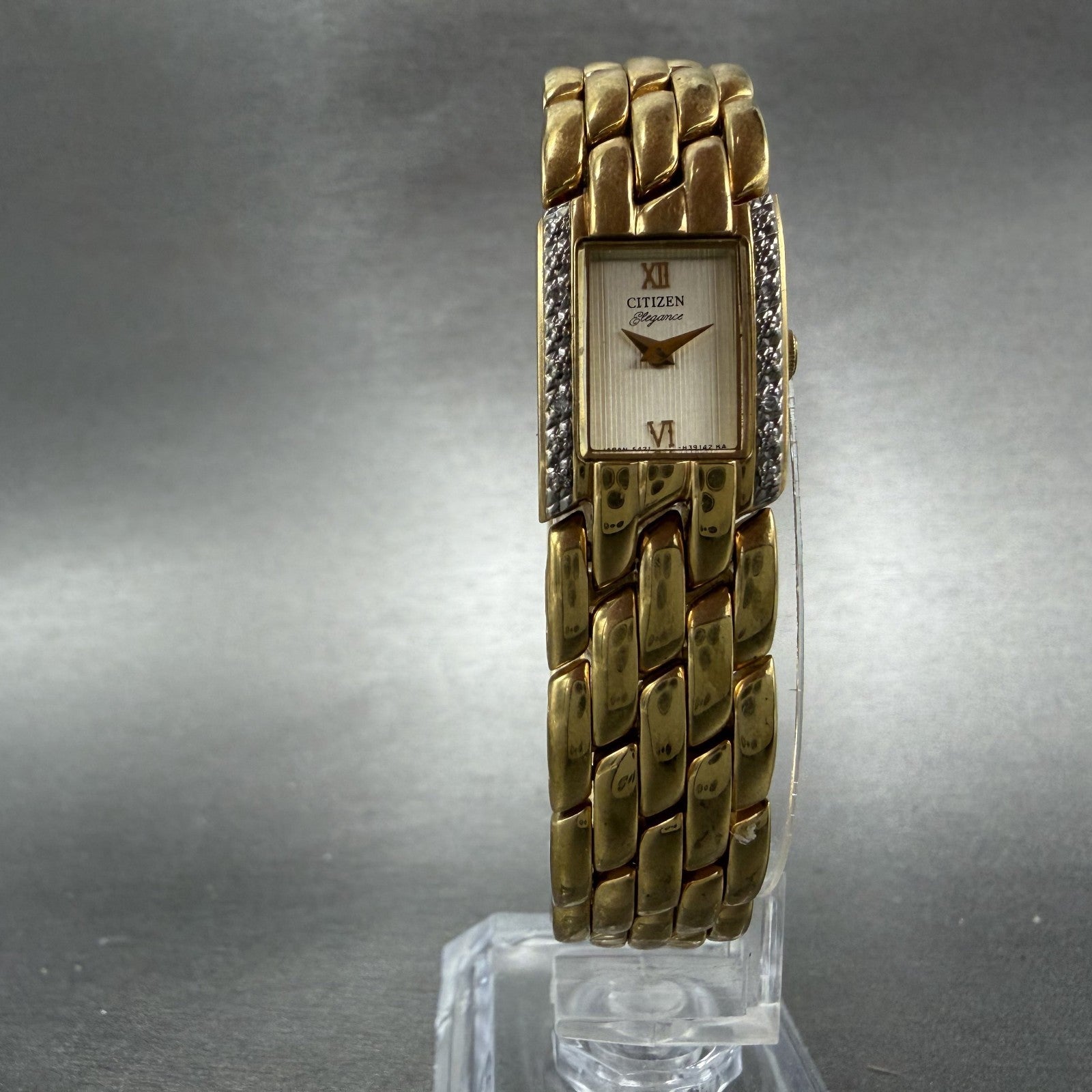 Citizen Elegance Watch Women 14mm Champagne Dial Gold Tone 5421-H21441 New Batt5