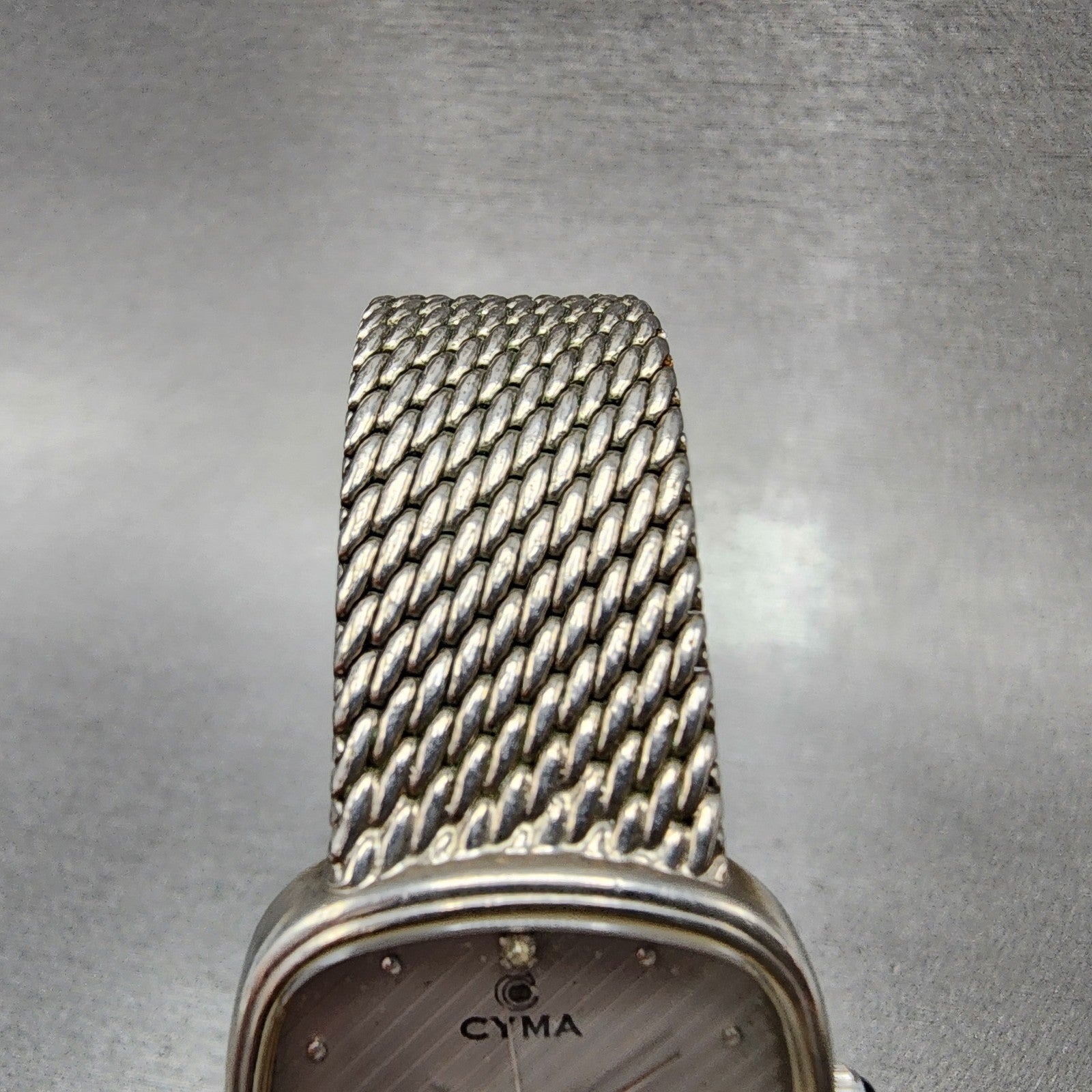 Cyma Watch Women 26mm Silver Dial Silver Tone Rectangle 605 New Battery4