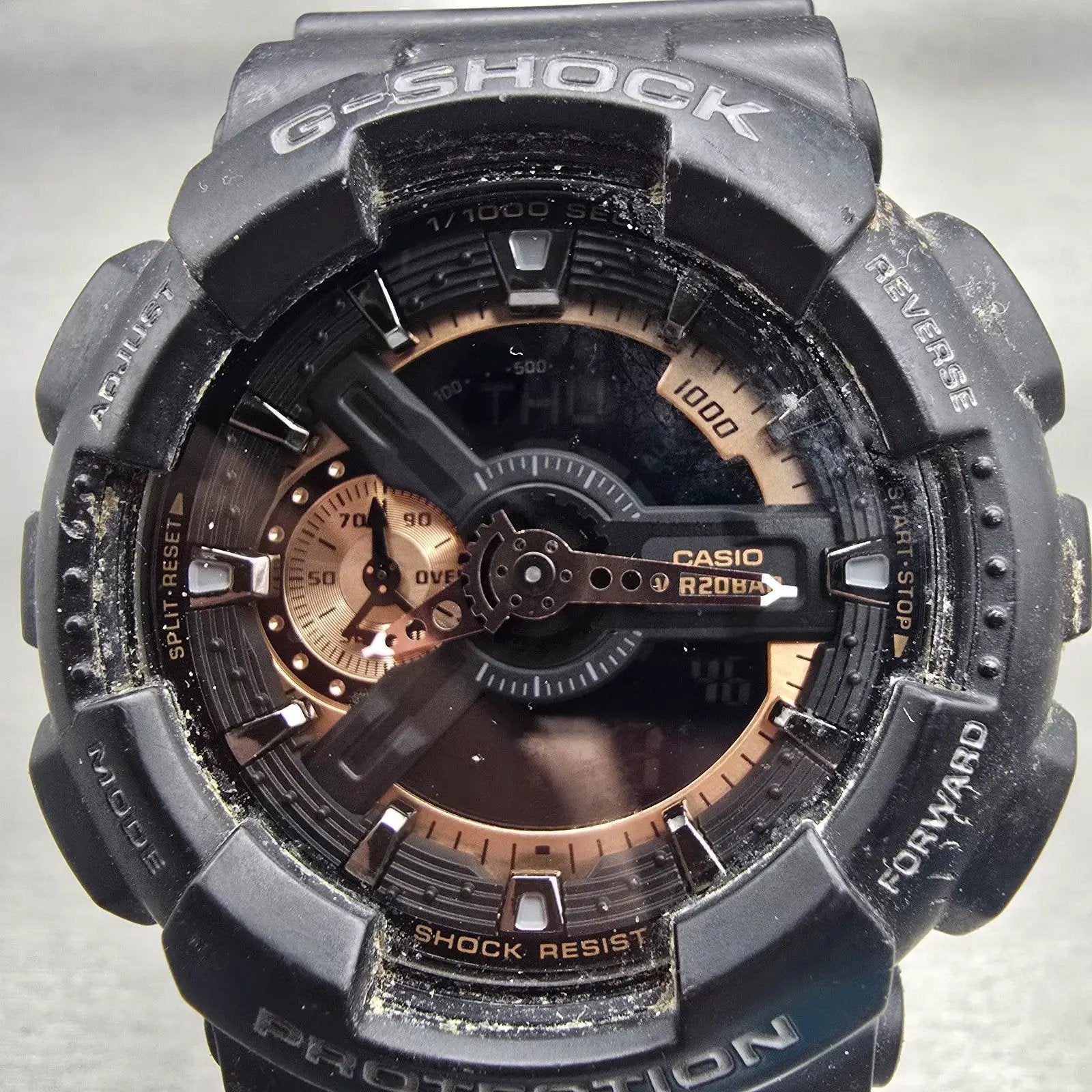 Casio G-Shock GA-110RG Watch Men 51mm Rose Gold Dial Black Alarm Chrono New Batt1