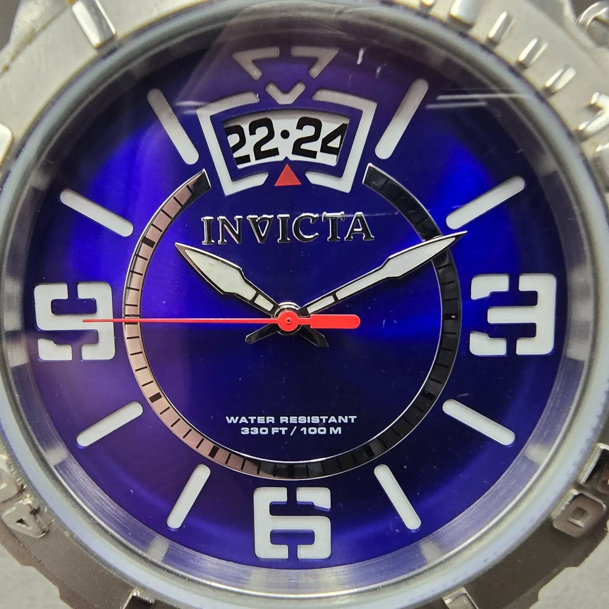 invicta corduba Watch Men 52mm Blue Dial Silver Tone Date Round 10606 New Batt1