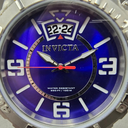 invicta corduba Watch Men 52mm Blue Dial Silver Tone Date Round 10606 New Batt1