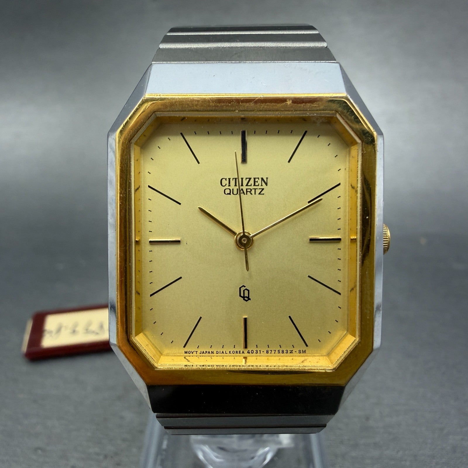Citizen CQ Watch 26mm Champagne Dial Two Tone Octagon 4031 New Battery NOS0