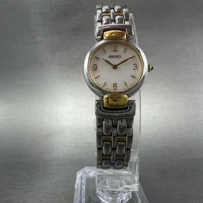Seiko Watch Women 20mm MOP Dial Two Tone Round Bracelet 1N00-0GR0 New Battery5
