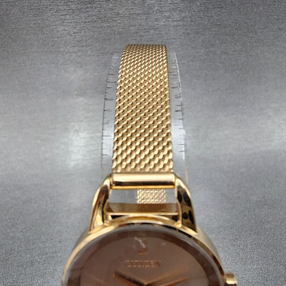 Citizen Watch Women 26mm Champagne Dial Rose Gold Tone Round Mesh Ban EZ700351X4