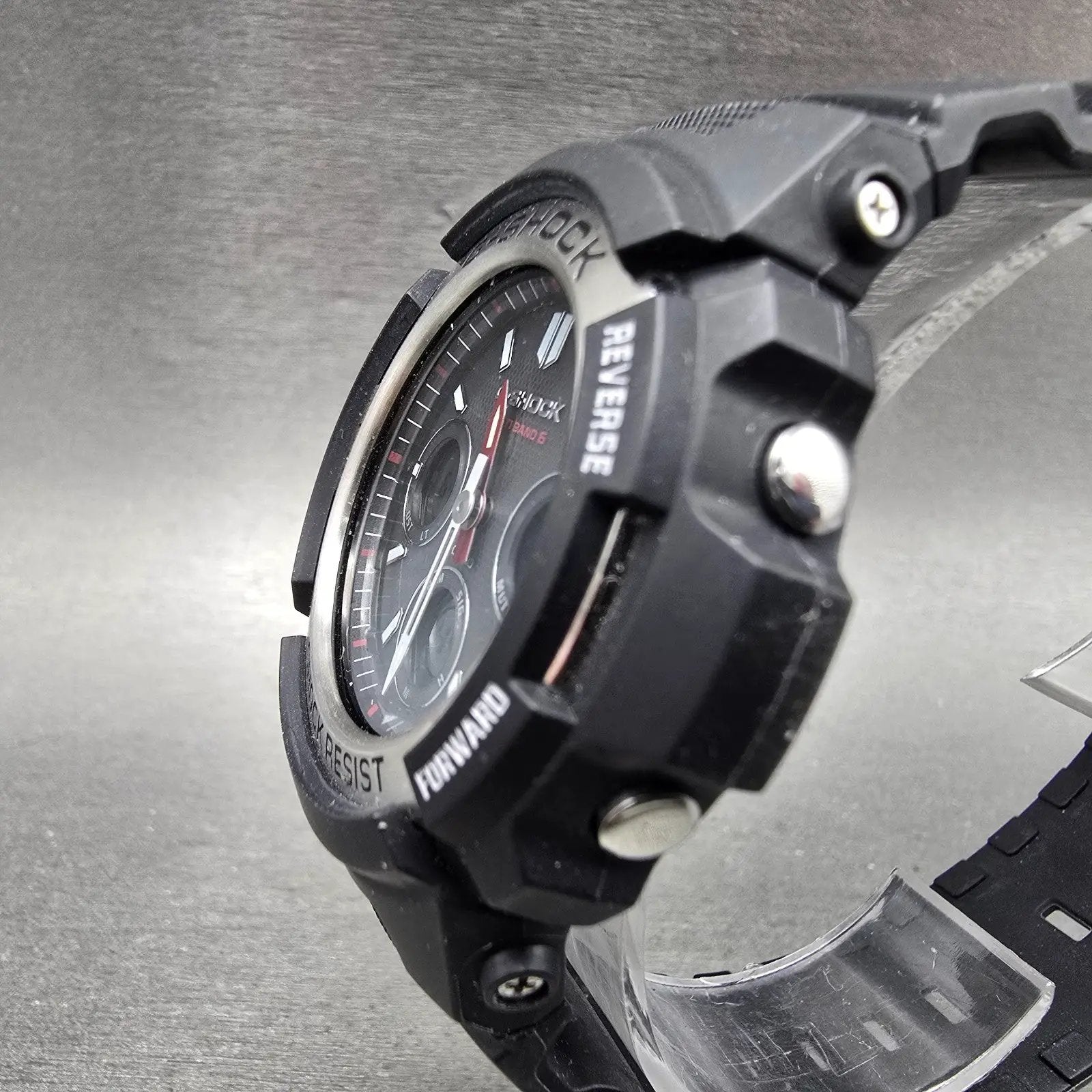 Casio G-Shock AWG-M100 Watch Men 47mm Black Silver Alarm Chrono Solar Works2