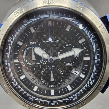 Armani Exchange Chronograph Watch Men 47mm Black Dial Titanium Date New Battery1